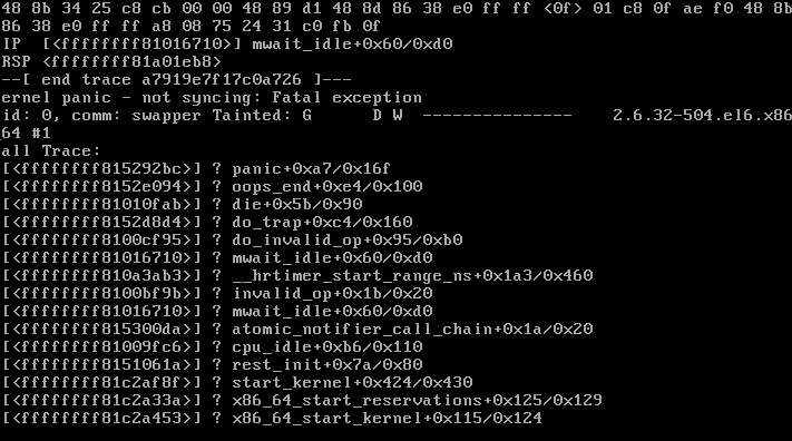 Kernel panic with VirtualBox and CentOS